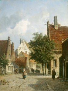 Amsterdam Street Scene (olie på træ)