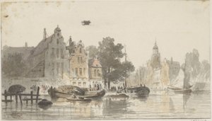 Bybillede med kanal af Adrianus Eversen