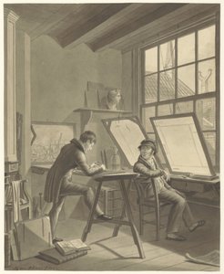 Workshop af Jacob Ernst Marcus i Rozenstraat i Amsterdam af Adrianus Gerardus van Schoone