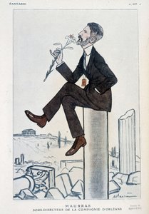 Charles Maurras, fransk politiker og forfatter (1868-1952), vicedirektør for Orleans-kampagnen - Illustration af Adrien Barrere (1877-1931) i "" Fantasio"" af 15/05/1923 af Adrien Barrere