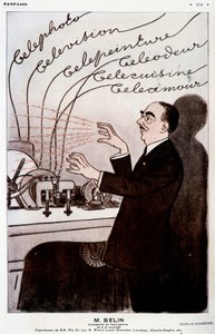Humoristisk billede om Belin og hans belinograf - af Barrère, i "" Fantasio"" fra 01/12/1931 af Adrien Barrere