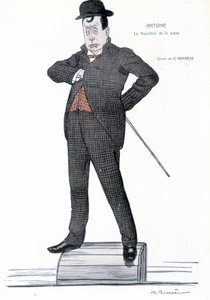 Portræt af Andre Antoine (1858-1943), fransk instruktør, skuespiller, teoretiker og teaterinstruktør - Tegning af A. Barrere - i "" Fantasio""", 01/06/1907. af Adrien Barrere