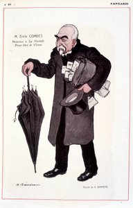 Portræt af Emile Combes, fransk politiker (1835-1921), reaktor ved La Nouvelle Presse libre de Vienne - Illustration af Adrien Barrere (1877-1931) In Fantasio 01/03/1907 af Adrien Barrere