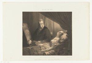 Tintoretto ved sin datters dødsleje Le Tintoret et sa fille (titel på objekt) Salon de 1851 (serietitel på objekt) af Adrien Canelle