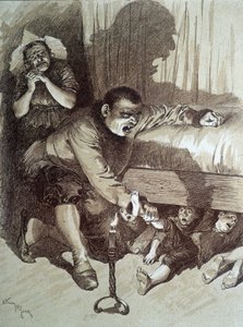 Toddler Thumb - i "" Fairy Tales"" af Charles Perrault, illustrationer af Adrien Marie af Adrien Emmanuel Marie