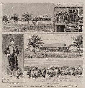 Forstyrrelserne i Vestafrika, den engelske Hausa-styrke i Accra af Adrien Emmanuel Marie