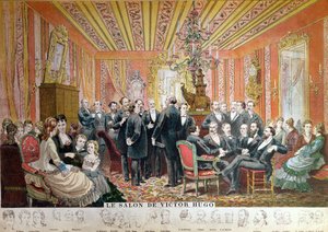 Victor Hugos Salon, 21 rue de Clichy, Paris, december 1875 (farvegravering)