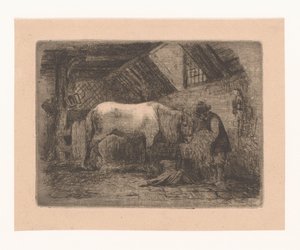 Hest i stald af Adrien Joseph Verhoeven Ball
