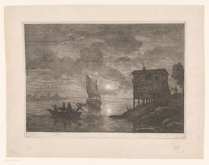 Færge om natten le baco af Adrien Manglard (attributed to)
