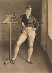 Portræt af violinisten Jean Vidal (1789-1867) af Adrien Victor Auger