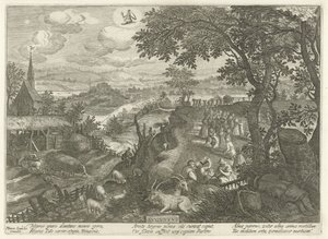 august Avgvstvs (titel på objekt) De tolv måneder (serietitel) af Egidius  Sadeler (II)