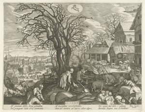december (titel på objekt) De tolv måneder (serietitel) af Egidius  Sadeler (II)