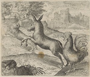 Fabel om løven, æselet og hanen