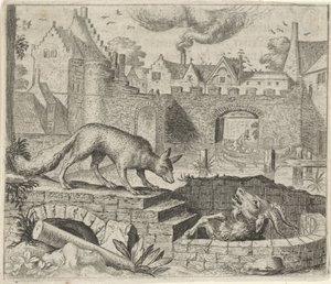 Fabel om ræven og geden af Egidius  Sadeler (II)