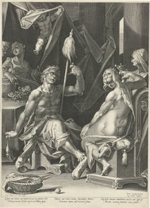 Hercules i Omphale af Egidius  Sadeler (II)
