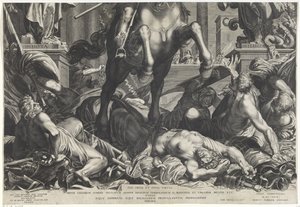 Kejser Ferdinand II til hest (nederste blad) af Egidius  Sadeler (II)
