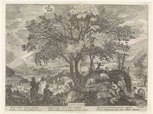 november (titel på objekt) De tolv måneder (serietitel) af Egidius  Sadeler (II)