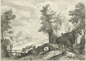 Flodlandskab af Egidius  Sadeler (II)