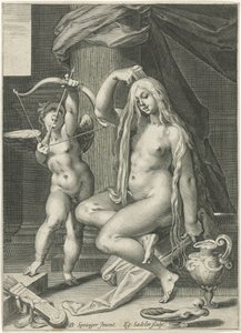 Venus reder sit hår af Egidius  Sadeler (II)