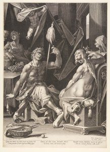 Herkules og Omphale af Aegidius Sadeler II