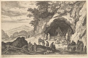 Landskab med Gypsy Camp, n.d. af Aegidius Sadeler II