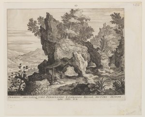 Klippelandskab med Sankt Hieronymus af Aegidius Sadeler II