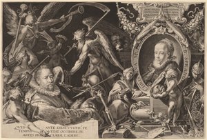Bartholomaeus Spranger og hans Afdøde Hustru Christina Muller af Aegidius Sadeler II, after Bartholomaeus Spranger