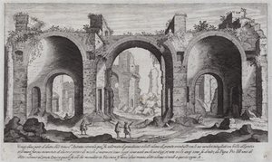 Caracalla-badene, Rom (gravering) af Aegidius Sadeler or Saedeler