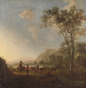Landskab med Hyrder og Kvæg af Aelbert Cuyp (follower of)