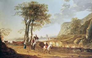 Udstrakt flodlandskab af Aelbert Cuyp