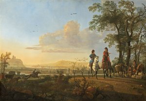 Ryttere og hyrder med kvæg af Aelbert Cuyp