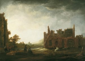 Landskab med ruinerne af Rijnsburg-klosteret af Aelbert Cuyp