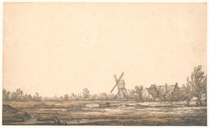 Landskab med en mølle