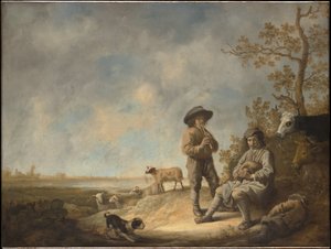 Fløjtespillende hyrder af Aelbert Cuyp