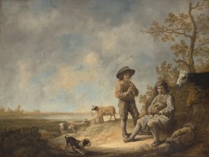 Piping Shepherds, ca. 1643-44. af Aelbert Cuyp