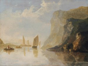 Flodlandskab med både af Aelbert Cuyp