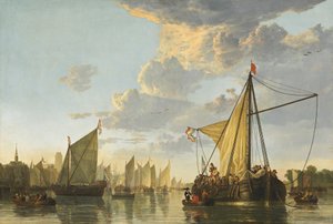 Maas ved Dordrecht, ca. 1650 (olie på lærred) af Aelbert Cuyp