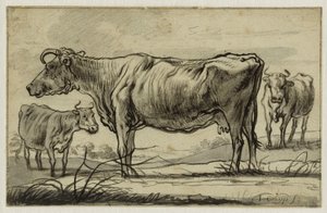 Tre køer på græs (Lugt 16) af Aelbert Cuyp