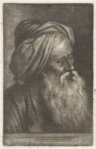 Buste af en mand iført turban af Aert Schouman