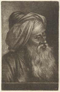 Buste af en mand iført turban af Aert Schouman