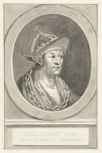 Portræt af kejser Adolf VII af Nassau, i oval, mod højre af Aert Schouman