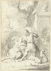 Venus en Adonis (?) af Aert Schouman