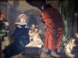 Fødselskirken (olie på lærred) af Aertgen Claesz van Leyden