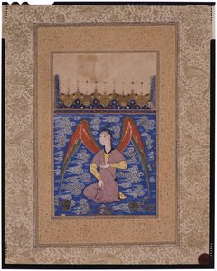 En luftbåren peri med en rosenkrans, ca. 1500 af Afghan School