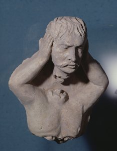 Dæmon løsner sit hoved, græsk-buddhistisk stil, fra Hadda, 1.-4. århundrede af Afghan School