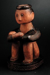Siddende figur af en mand med en hovedring, Tsonga, Mozambique, slutningen af det 19. århundrede (træ) af African