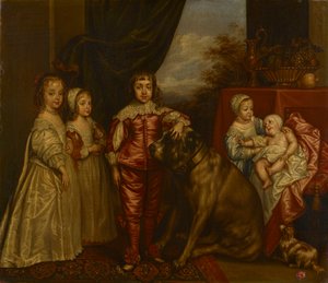 De fem ældste børn af Charles I af after Anthony van Dyck