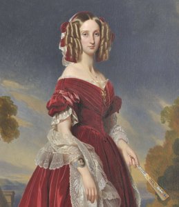 Fransk: Portrait de la reine Louis-Marie en robe rouge Portræt af dronning Louise Marie i en rød kjole