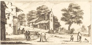 En kirke af After Jacques Callot
