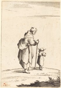 Tigger Kvinde og Barn af After Jacques Callot